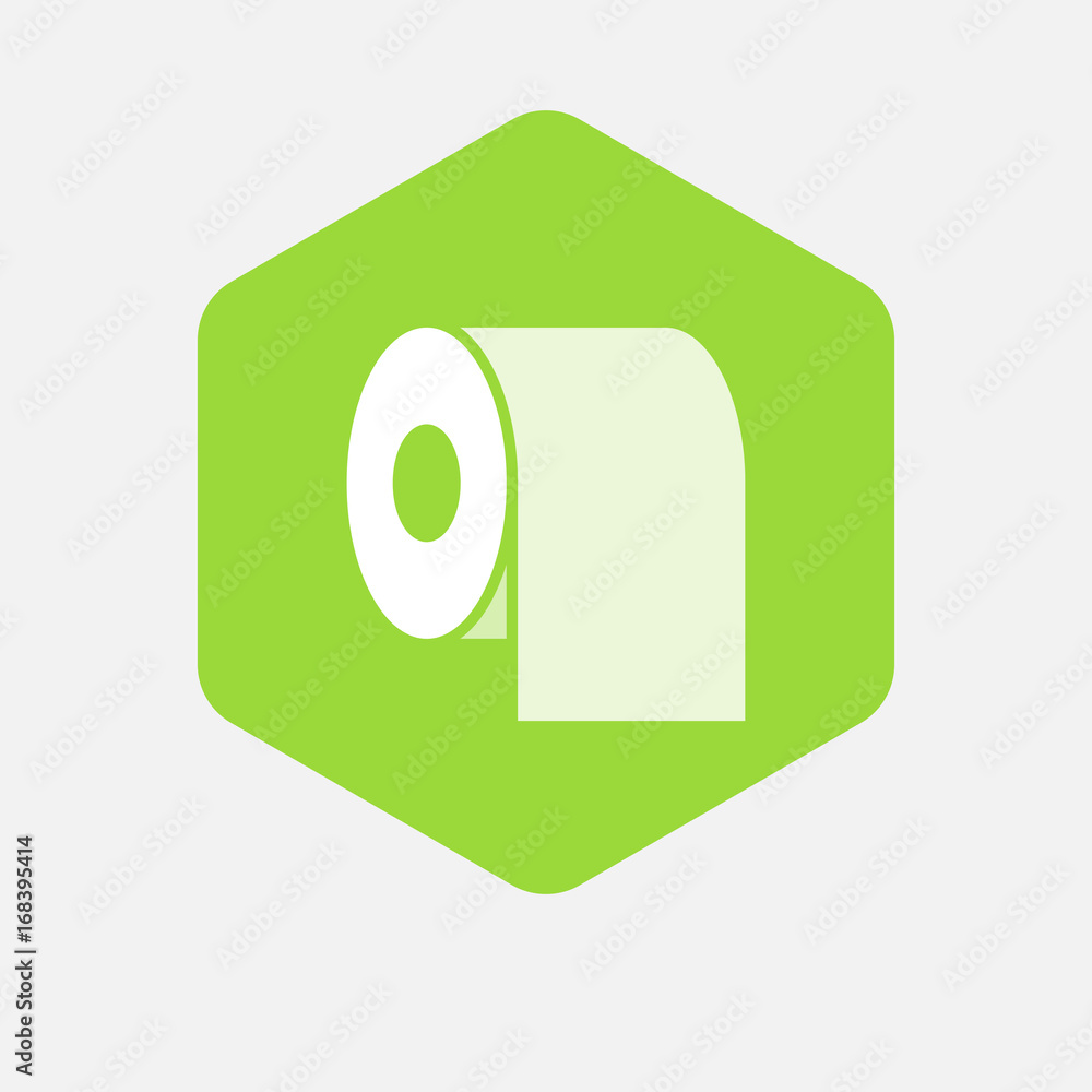 Isolated hexagon with a toilet paper roll Isolated hexagon with a toilet paper roll
