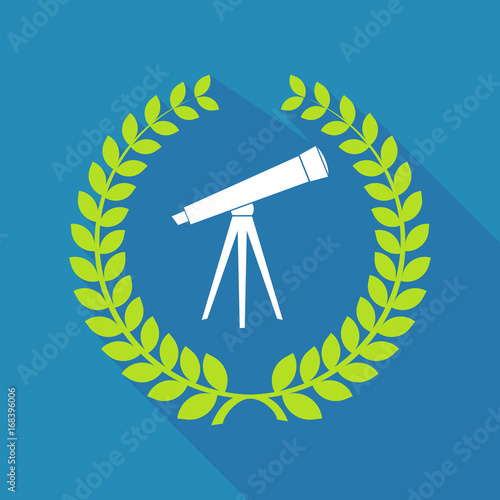 Long shadow laurel wreath with a telescope