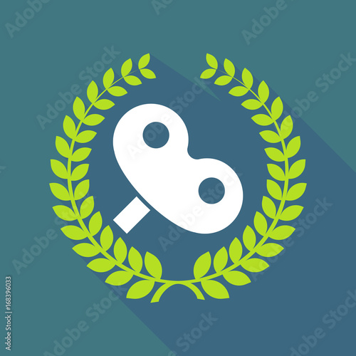 Long shadow laurel wreath with a toy crank