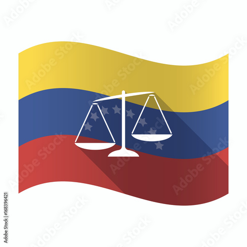 Isolated Venezuela flag with  an unbalanced weight scale