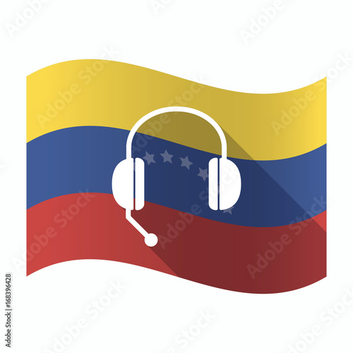 Isolated Venezuela flag with  a hands free phone device
