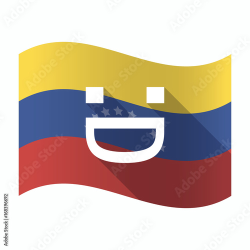Isolated Venezuela flag with a laughing text face
