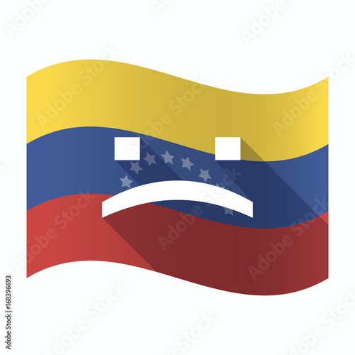 Isolated Venezuela flag with a sad text face