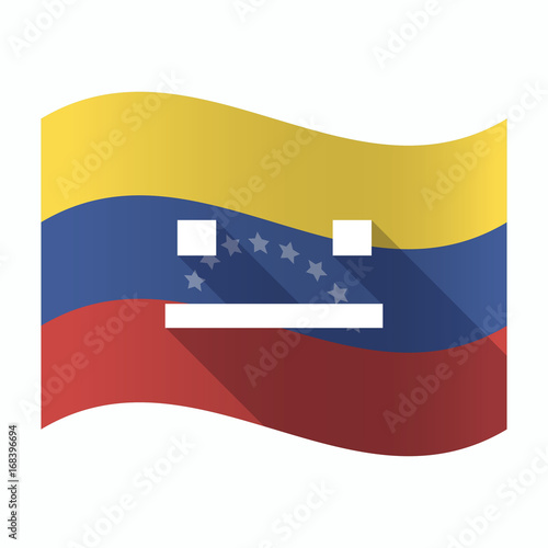 Isolated Venezuela flag with a emotionless text face