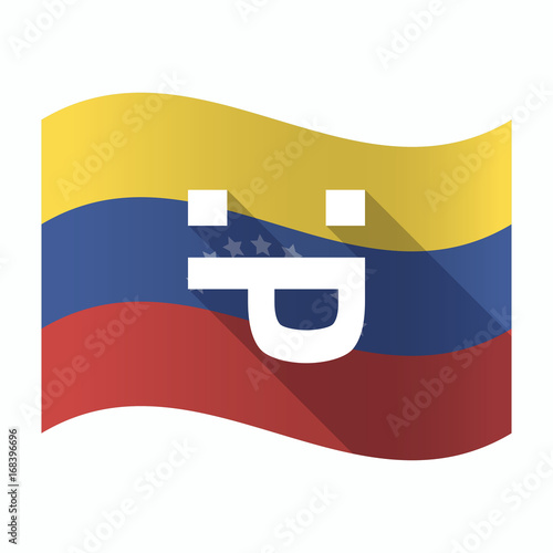 Isolated Venezuela flag with a sticking out tongue text face