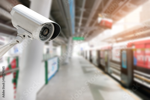 CCTV Camera security operating on transportation urban