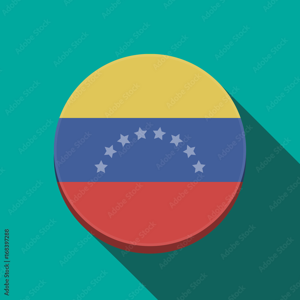 Fototapeta premium Long shadow Venezuela rounded button
