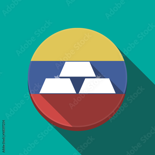 Long shadow Venezuela button with three gold bullions