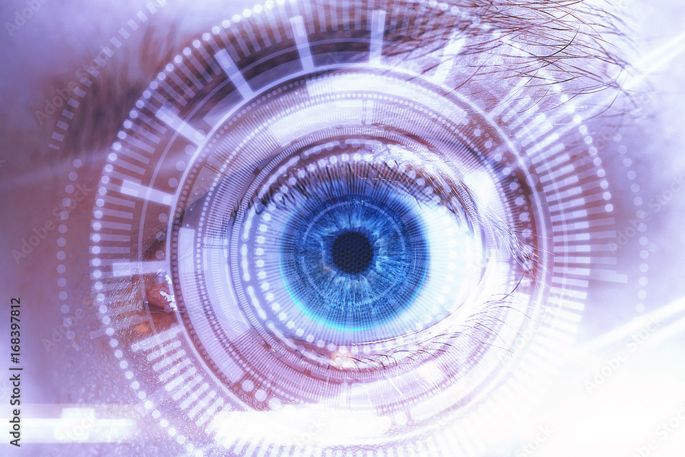 Futuristic vision, science and identification concept Futuristic vision, science and identification concept