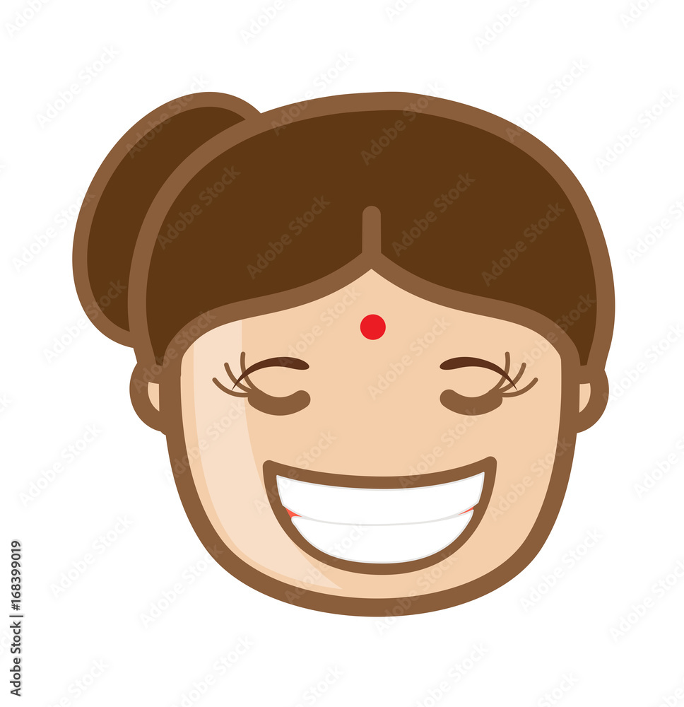 Funny South Indian Woman Face Stock Vector | Adobe Stock