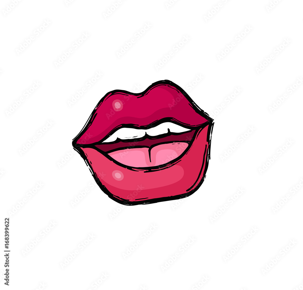 Obraz premium Pop art style lips sticker