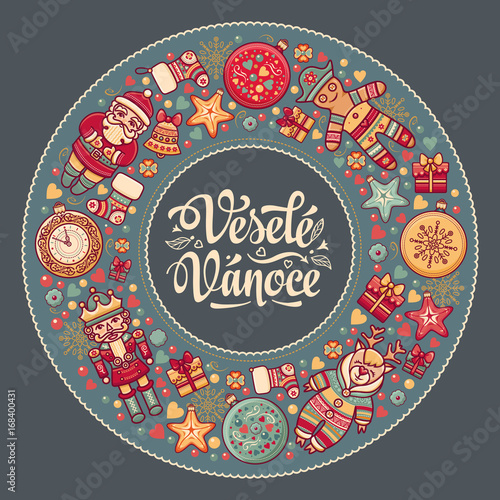 Vesele vanoce -  greeting cards. Xmas in the Czech Republic. 