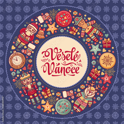 Vesele vanoce -  greeting cards. Xmas in the Czech Republic. 