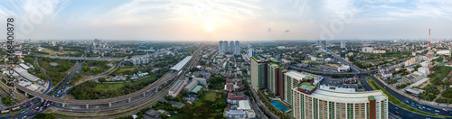360° panorama Bangkok Motorway to Suvarnabhumi Airport © praethip