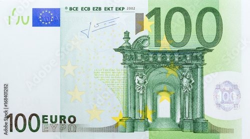 Banknote in one hundred euro. photo