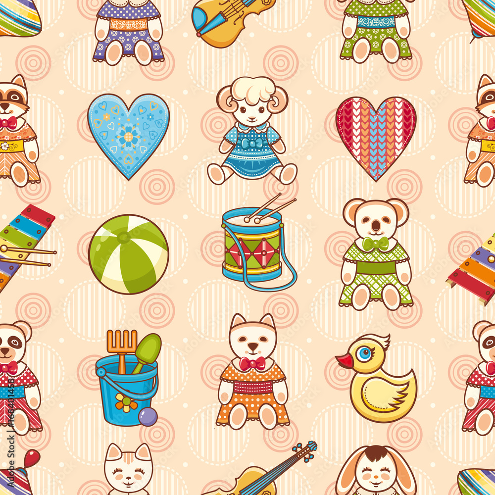 Fototapeta premium Child toy seamless pattern. Design element