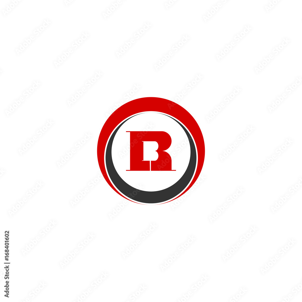 R letter in circle logo design R letter in circle logo design