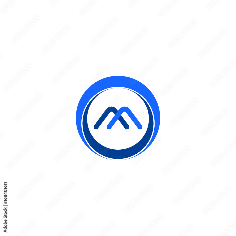 m letter in circle logo design m letter in circle logo design