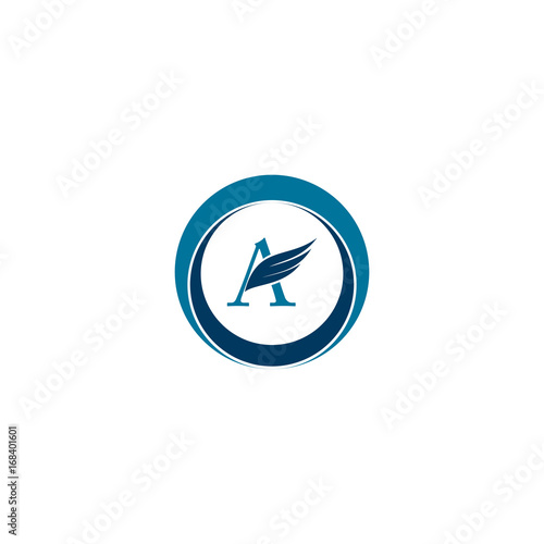 Free Download aa letter with wing in circle logo design - GFXLoad