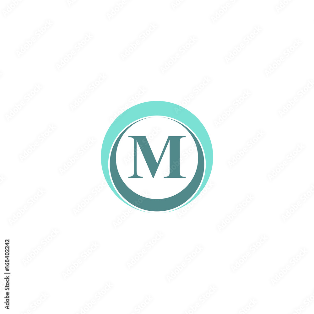m letter in circle logo design m letter in circle logo design