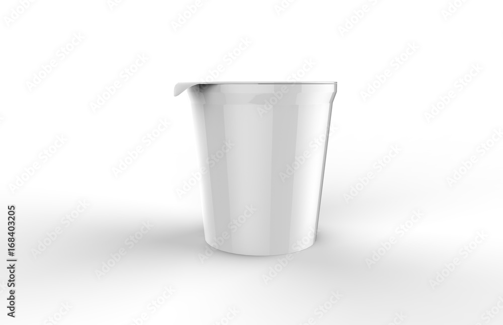 Yogurt Packaging Mock Up Template On Isolated White Background, Ready For Your Design, Plastic Container For Dairy Products, Yogurt, Cream And Dessert, 3d Illustration Yogurt Packaging Mock Up Template On Isolated White Background, Ready For Your Design, Plastic Container For Dairy Products, Yogurt, Cream And Dessert, 3d Illustration