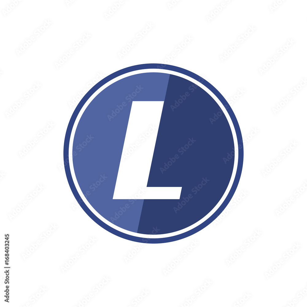 L letter logo in the blue circle. Vector design template elements for your application or company identity. L letter logo in the blue circle. Vector design template elements for your application or company identity.