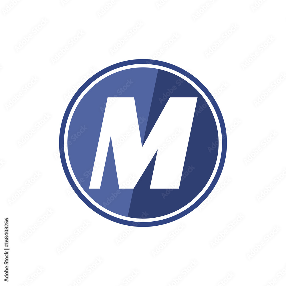 M letter logo in the blue circle. Vector design template elements for your application or company identity. M letter logo in the blue circle. Vector design template elements for your application or company identity.