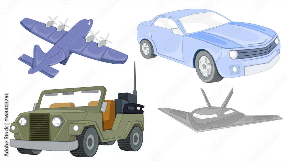 Transportation Vehicles Vector Set