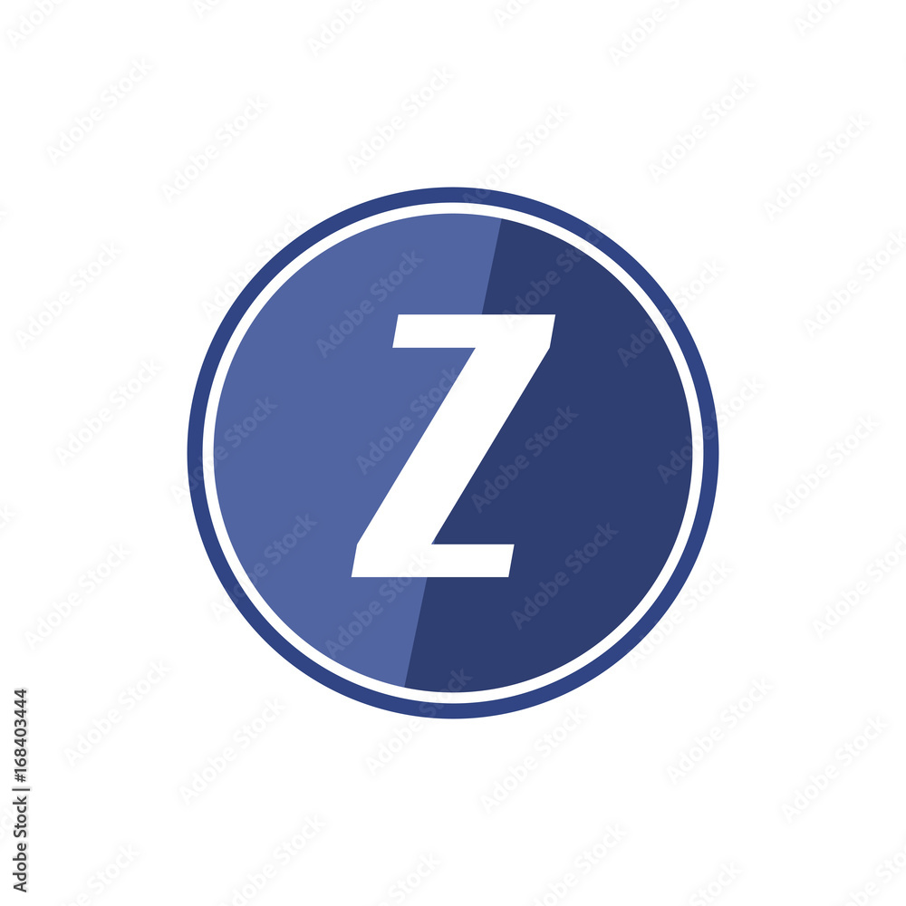 Z letter logo in the blue circle. Vector design template elements for your application or company identity. Z letter logo in the blue circle. Vector design template elements for your application or company identity.