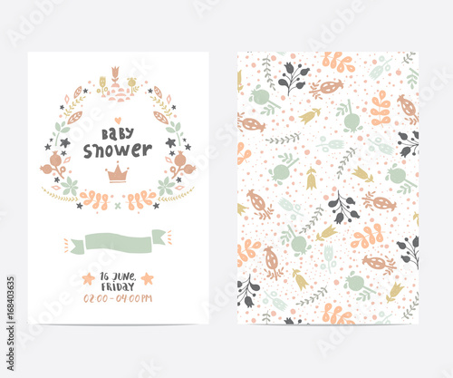 baby shower vector card template