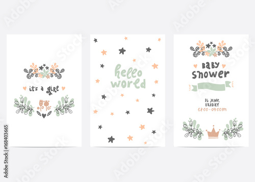 baby shower vector card template