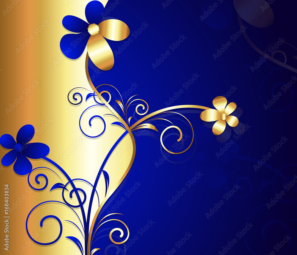 Ornamental Golden Floral Graphic Background