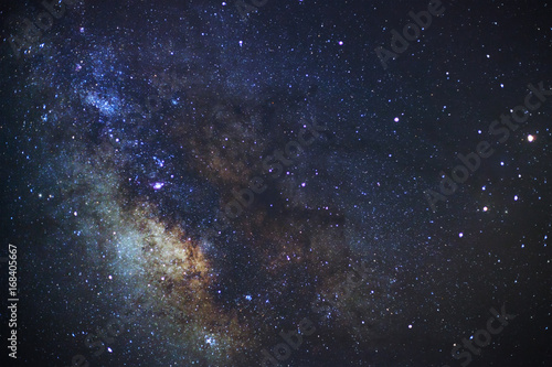 Close-up of Milky way galaxy with stars and space dust in the universe