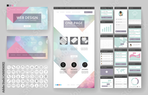 Website design template and interface elements