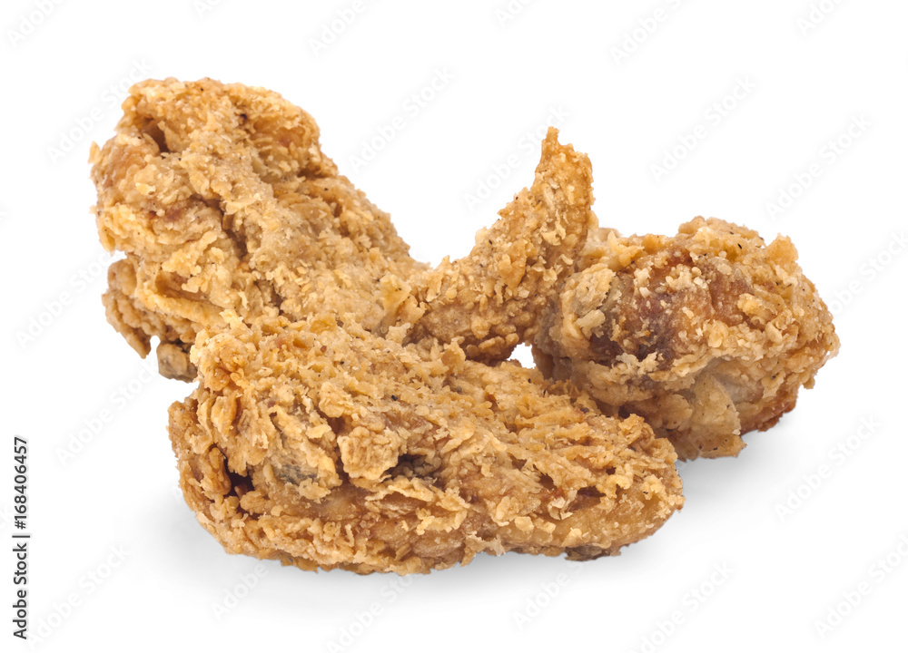 Fried chicken isolated white background Fried chicken isolated white background
