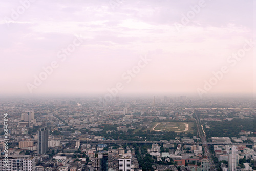 Bangkok cityscape high panorama. High view of buildings, river and traffic. © ANTON