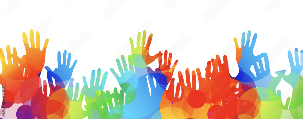 mani, comunità colori mani, comunità colori