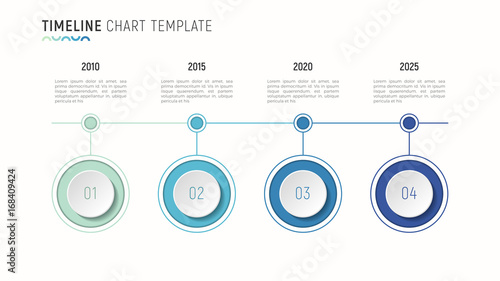 Timeline chart infographic template for data visualization. 4 steps