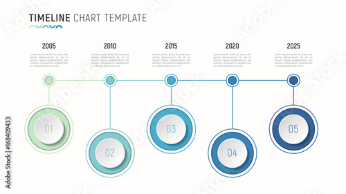Timeline chart infographic template for data visualization. 5 steps
