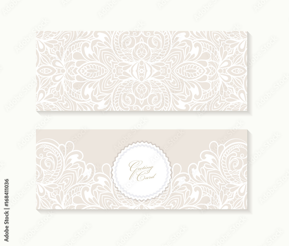 set invitation card with lace decoration