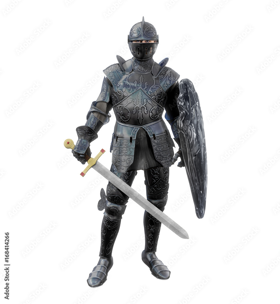 Heroic Medieval Knight in Battle Armour