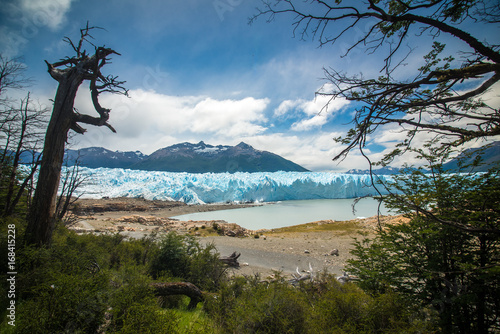 Glacier on the background of mountains. Shevelev.