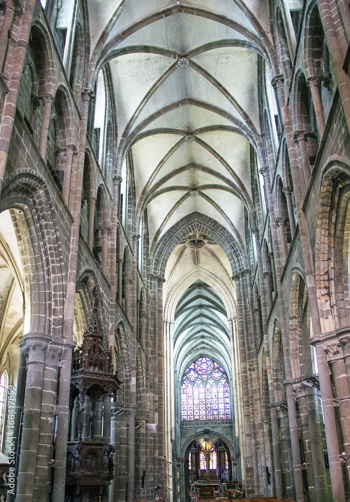 Dol de Bretagne. Intérieur de la cathédrale saint Samson. Ile et Vilaine. Bretagne