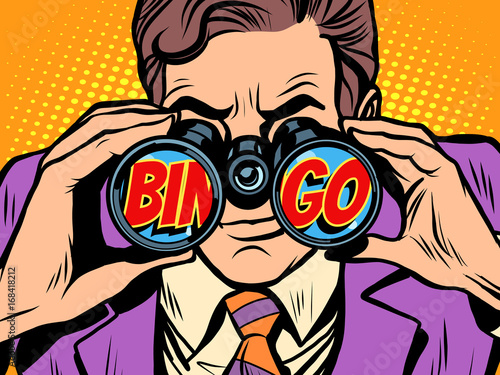 Bingo Businessman looking through binoculars