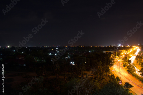 Street light at night in Chiangmai Thailand.