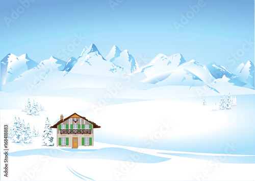 Verschneite Winterlandschaft in den Bergen