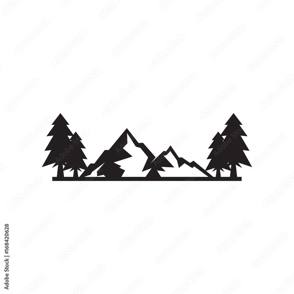 Obraz premium mountain vector template logo