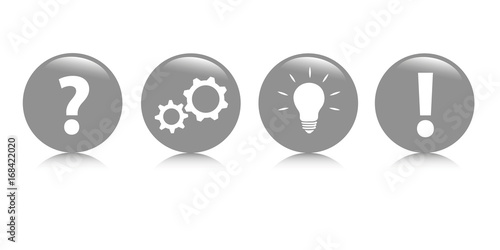 lösung erarbeiten icons grau