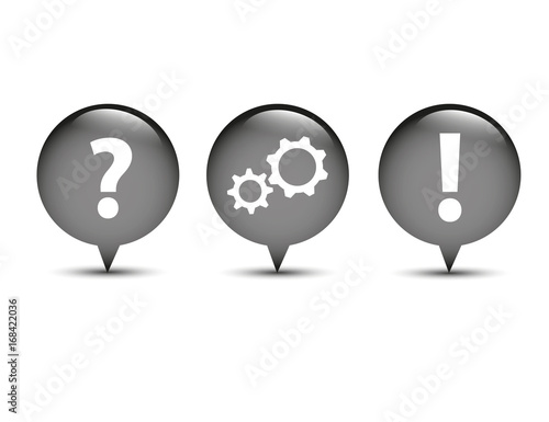 lösung erarbeiten icons sprechblasen grau