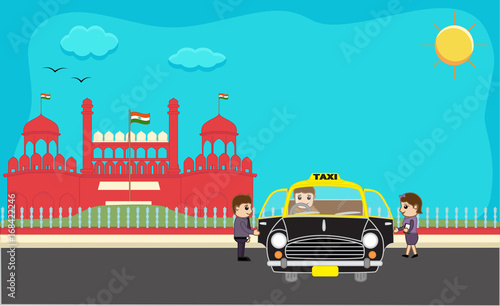 Boy and Girl Hire a Taxi